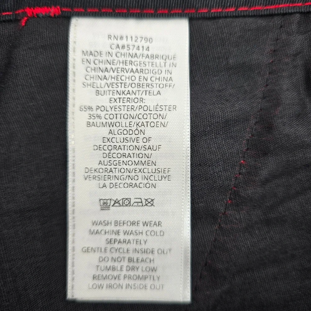 True Religion Cargo‎ Pants Mens Contrast Stitch Jet Black Red 108335 Size 34 NWT